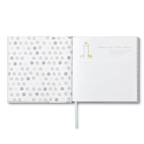 INSIDE KEEPSAKE JOURNAL SHOWING A PAGE TO WRITE