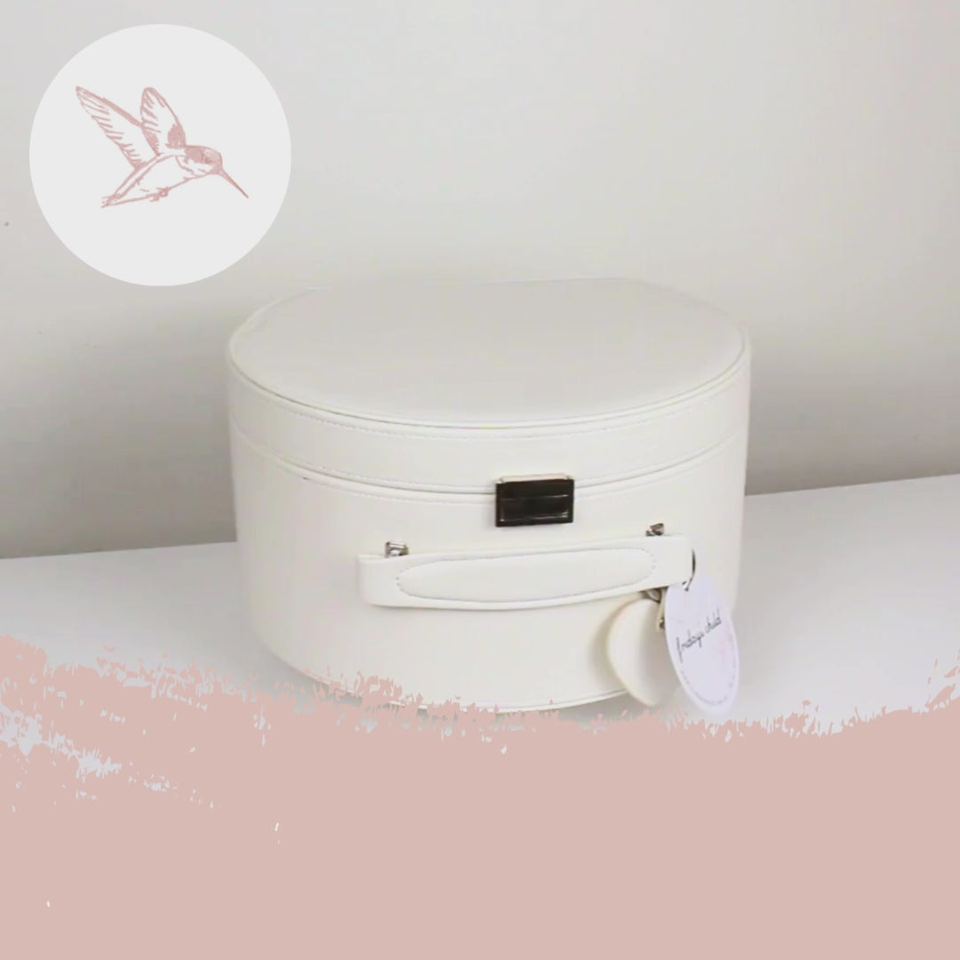 cream keepsake box on rotation in video
