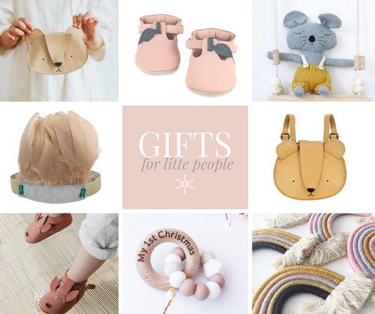  a selection of baby gifts presented in a grid format