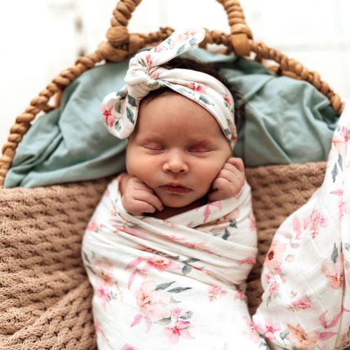 Camilla Baby Girl Gift Hamper | Floral Print Onesie, headband + more