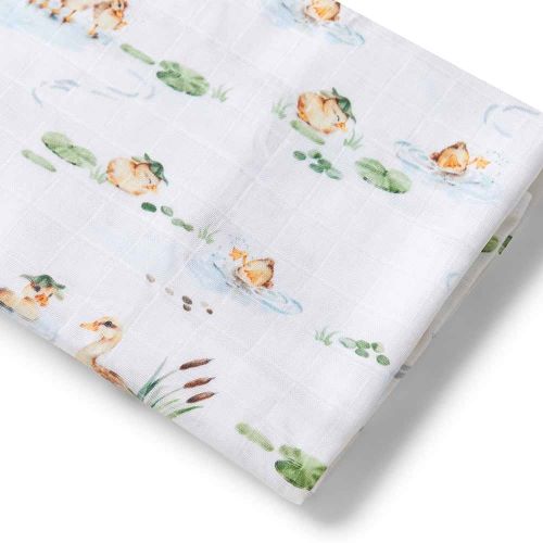 duck pond print muslin wrap